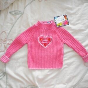 NWT Mudd Jeans Pink Ribbed Sweater Toddler 2T Y2K Heart